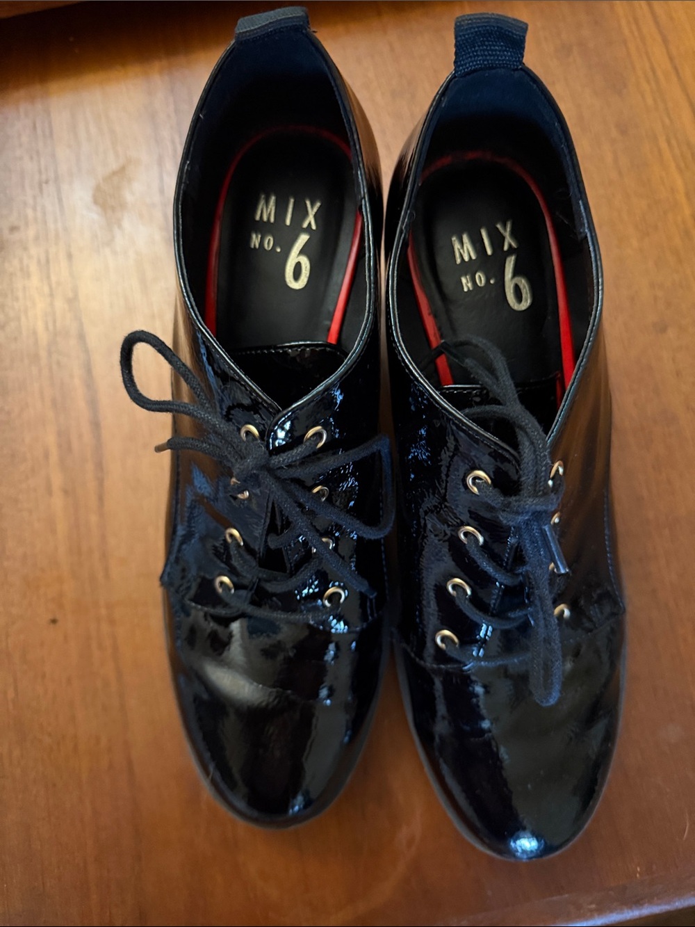 Mix No. 6 Black Patent Lace-Up Oxfords